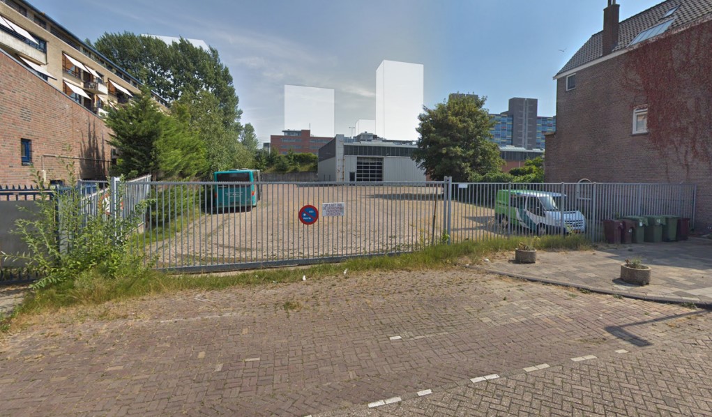 Zicht op nieuwbouw vanuit de Boerhaavelaan