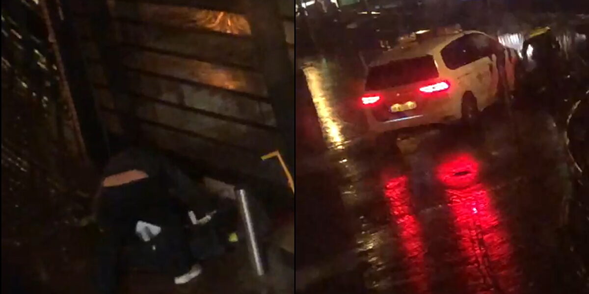 Politie rijdt inbrekers juwelierszaak Donkersteeg omver .