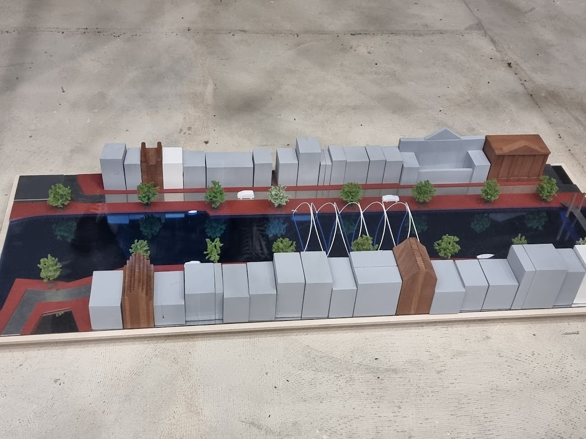 De maquette die in september 2021 in Scheltema werd gepresenteerd. (Foto: Chris de Waard)