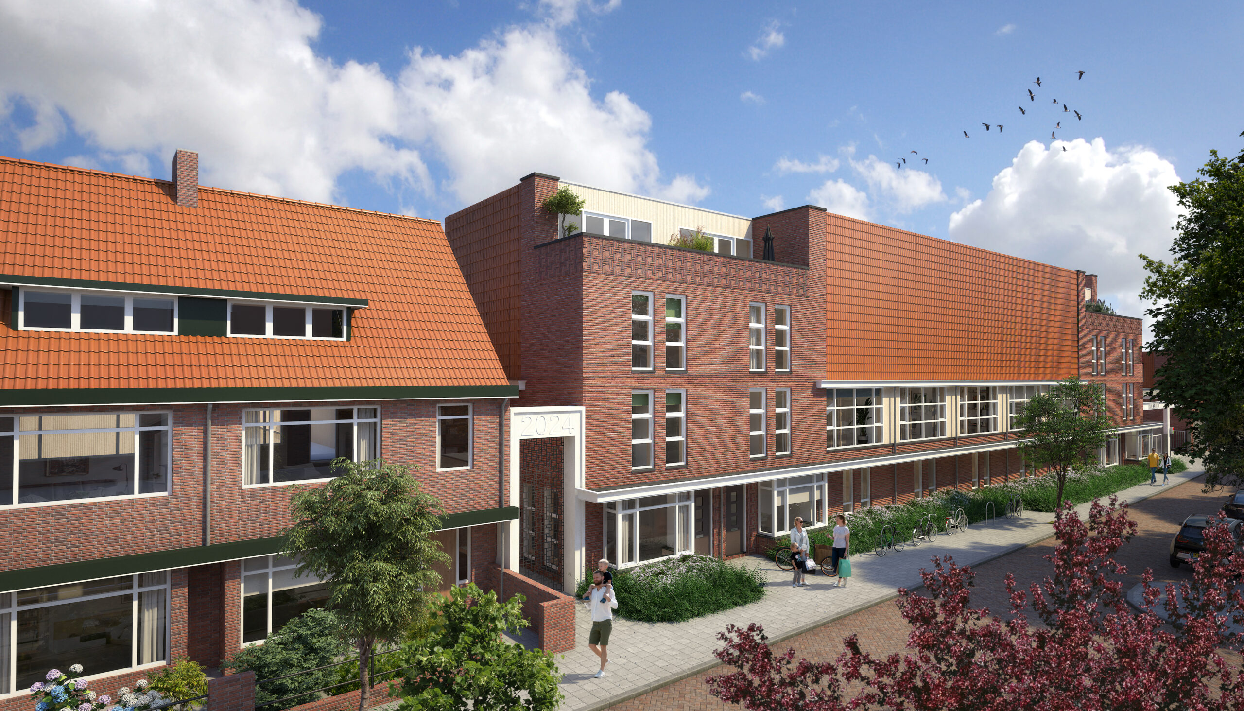 De woningen aan de straatkant krijgen vier etages