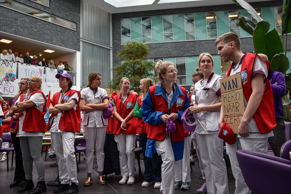Vakbondsactie Alrijne Leiderdorp - Rob van Dullemen ©