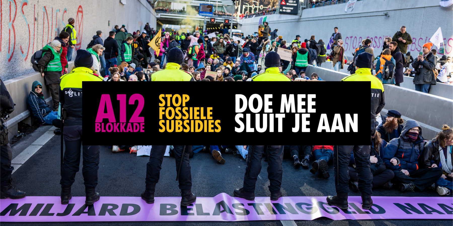 Extinction Rebellion in actie op de A12