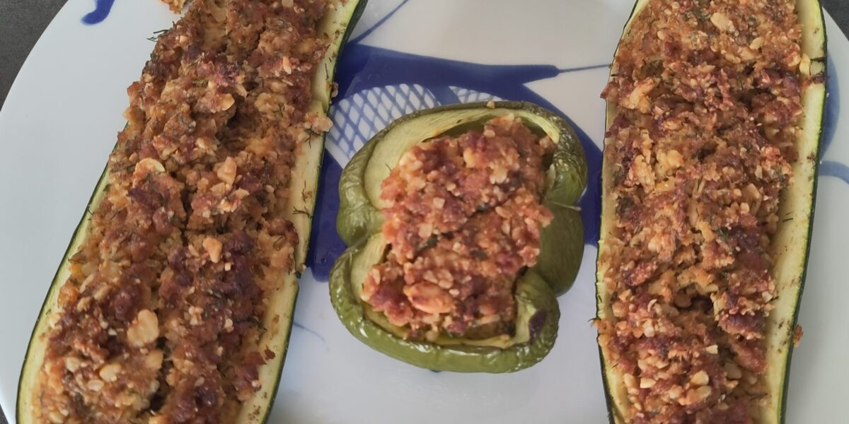 Koken zonder dieren: Gevulde courgette en paprika