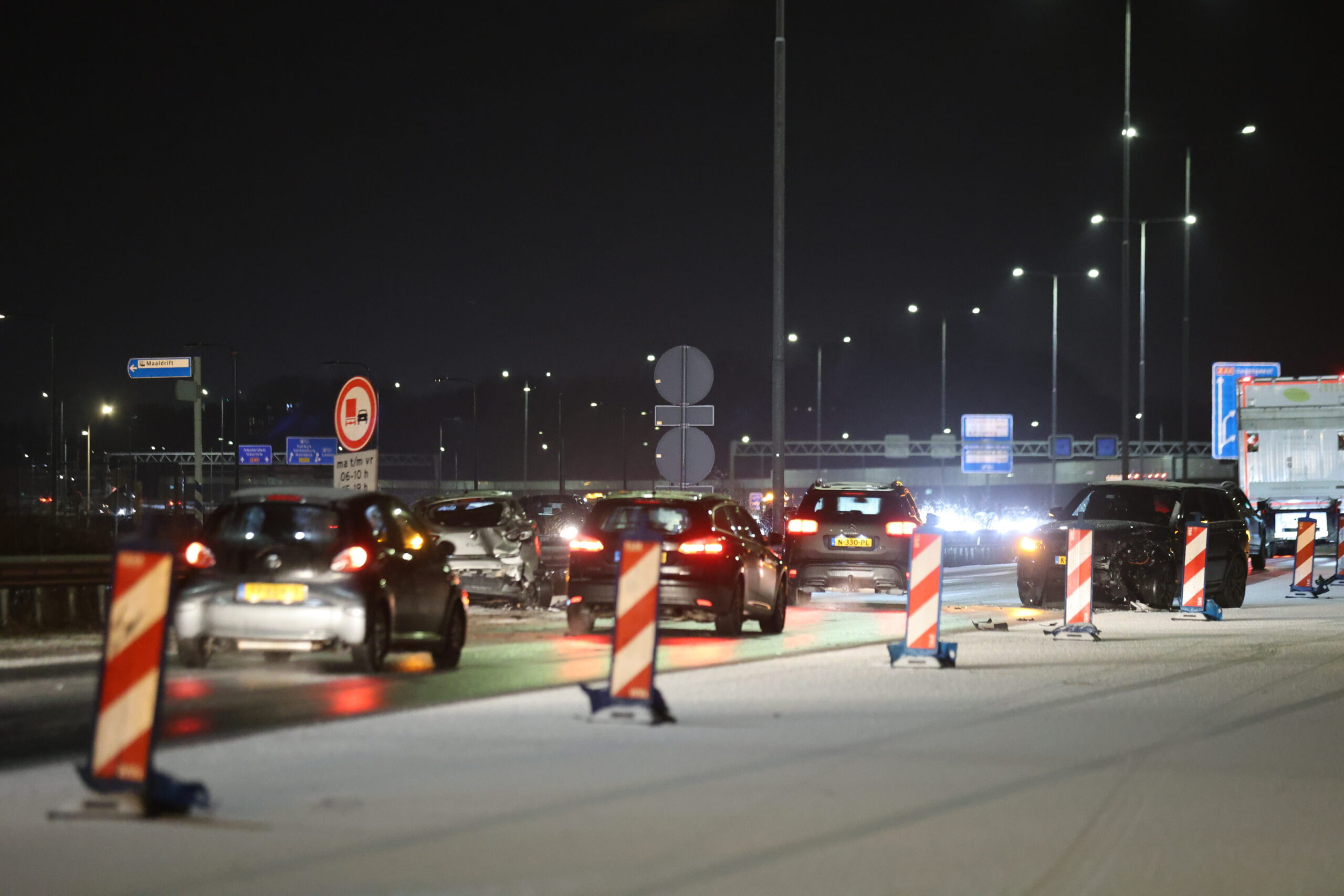 Verderop was ook een ongeval met twee auto