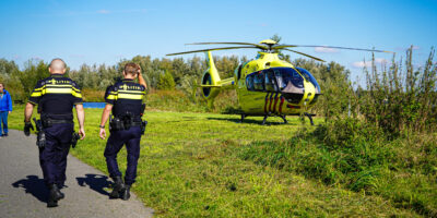 De traumahelikopter landde in de buurt