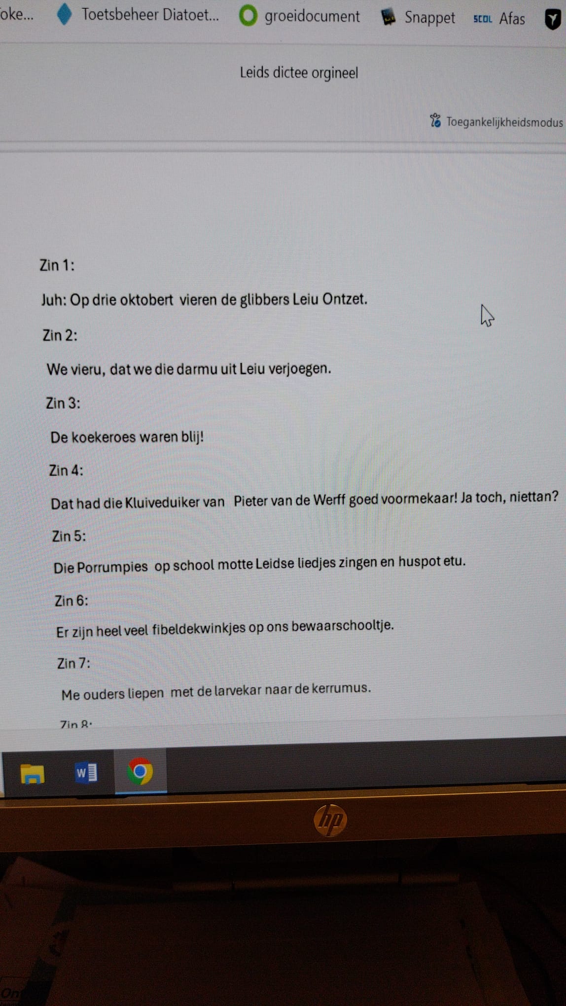 Het Leids dictee waar de bovenbouw zijn tanden op mag stukbijten.