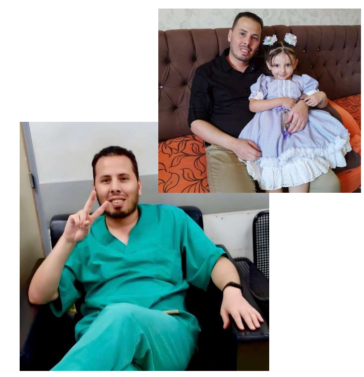Dr. Tamer Al-Khayyat werkte als anesthesioloog in het European Hospital in het zuiden van de Gazastrook. Samen met zijn vrouw, Dr. Razan Al-Rakhawi, en hun hele familie — ouders, broers, zussen en kinderen — werd hij gedood door een Israëlische luchtaanval. Slechts één familielid overleefde: hun dochtertje Mira.
