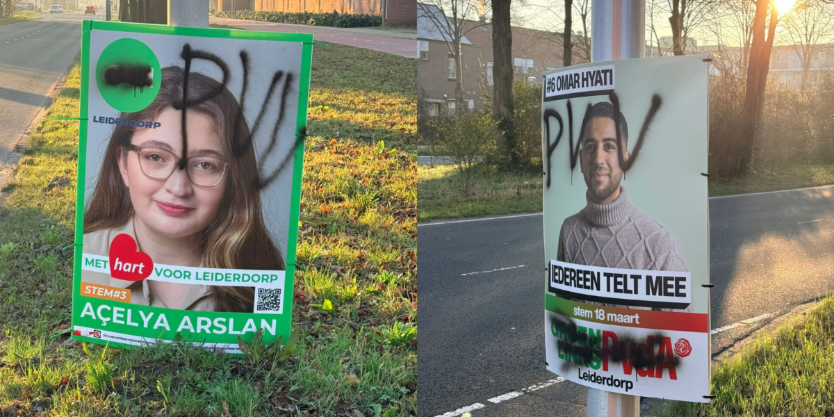 Verschillende Leiderdorpse campagneborden beklad