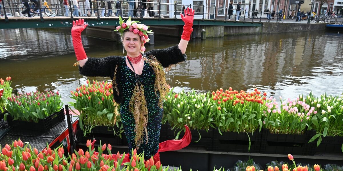 Veenmeermin bracht ook dit jaar tulpen naar Leiden