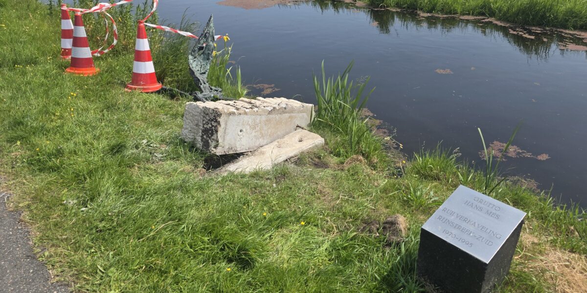 Vernield kunstwerk 'Grutto' in reparatie