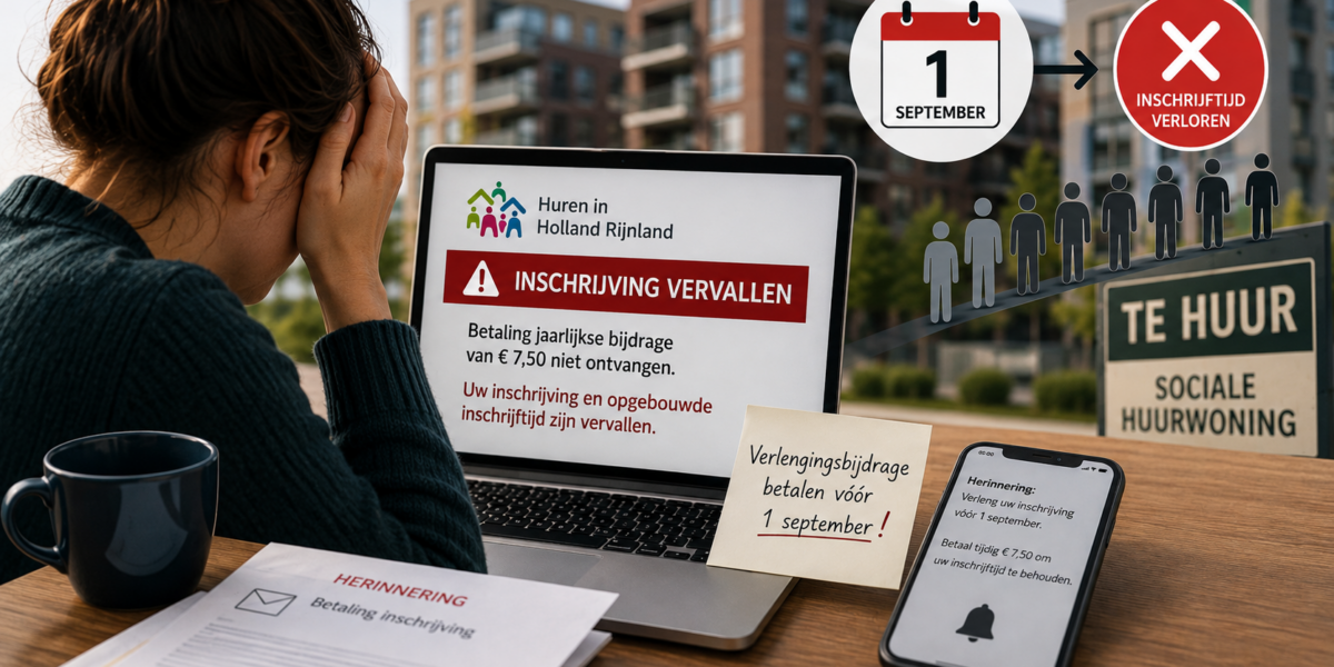 Gemiste betaling bij Huren in Holland Rijnland kost woningzoekende inschrijftijd