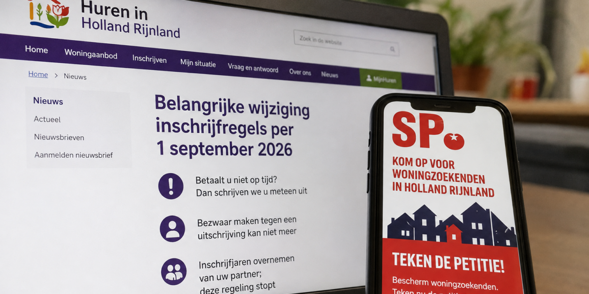 SP in actie tegen strengere regels wachtlijst sociale huur