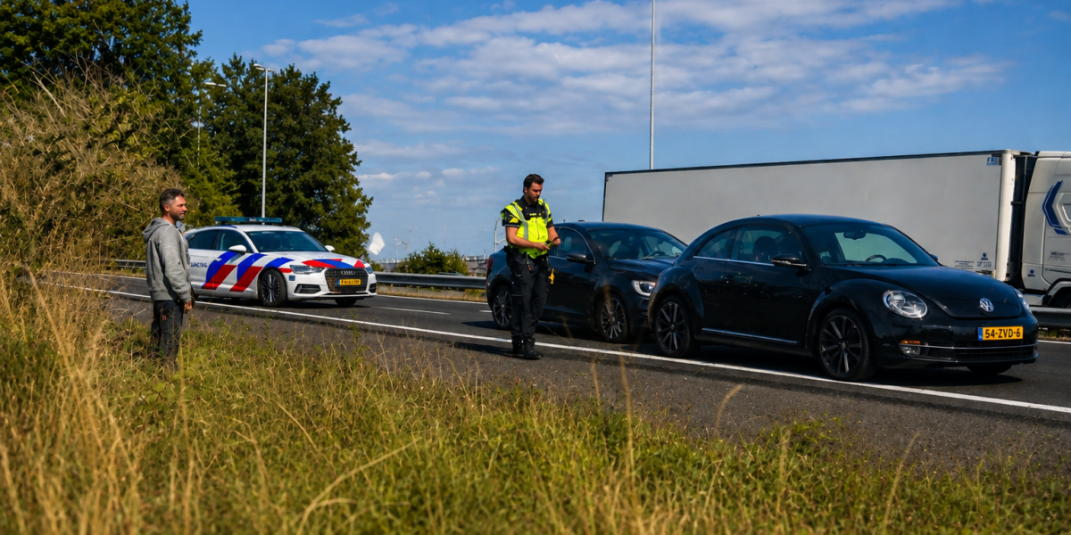 Kopstaart-botsing op A4 bij Leiderdorp