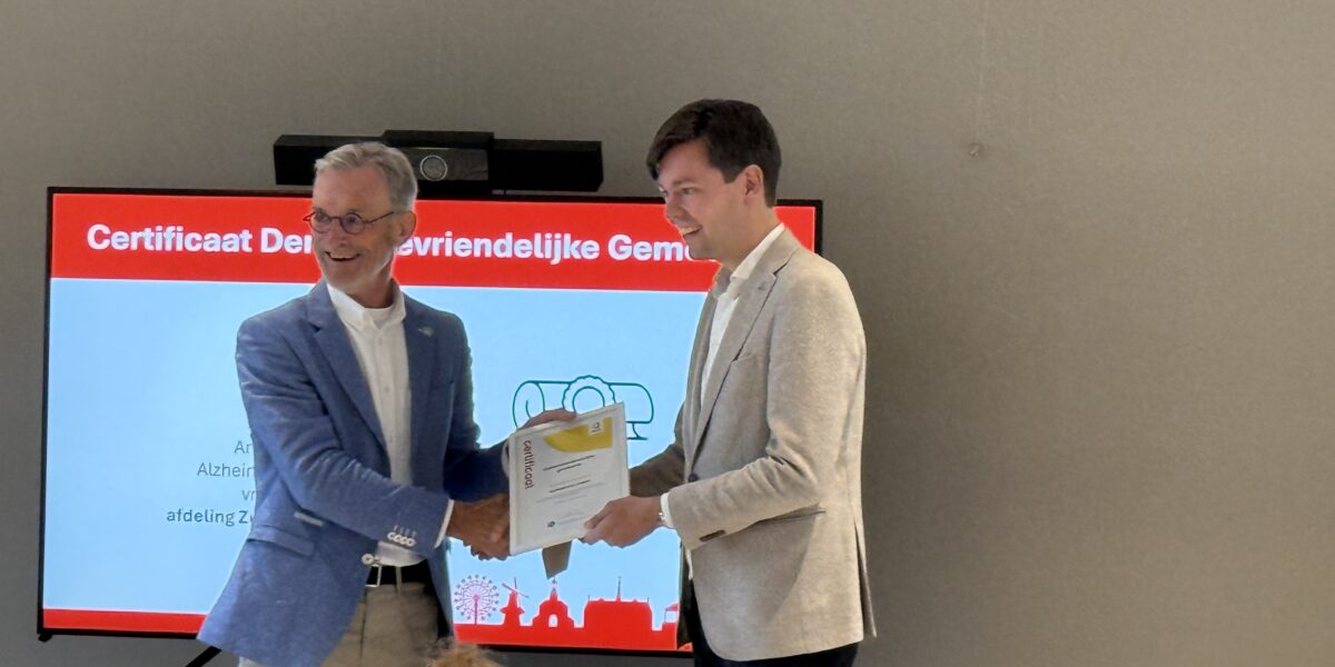 Leiden krijgt certificaat Dementievriendelijke Gemeente